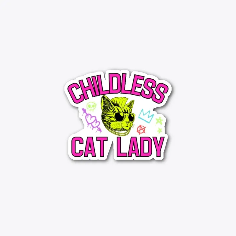 Childless Cat Lady - Punk Neon